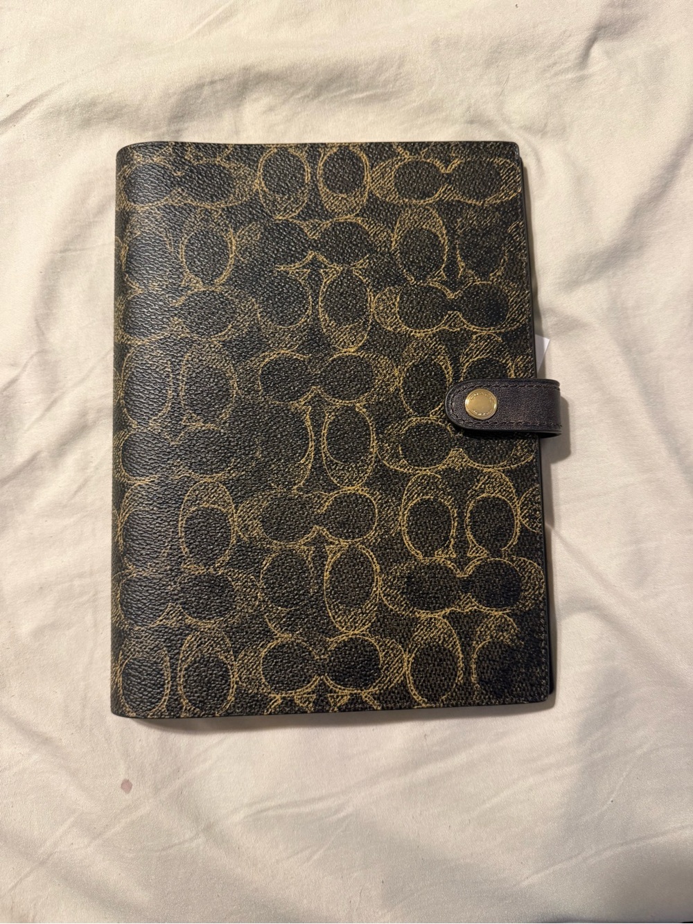 Coach Signature Canvas Snap Notebook